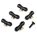 VERY100 　噴霧冷却システム散水用具　 1/4" ホース対応　ネジ10/24　ミストノズルとコネクターキット　取付簡単 DIY (5ノズルティー+5ノズル+1プラグ)