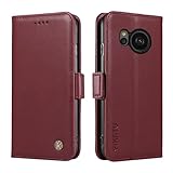 シャープ AQUOS Sense8(SH-54D/SHG11/SH-M26)ケース 手帳型 シャープセンス8ケース sh-54dケース shg11ケース sense8スマホケース アクオスセンス8ケース 肌感レザー 携帯カバー 軽量 サイドマグネットスタンド機能【AQUOS Sense8 SH-54D/SHG11/SH-M26】レッド