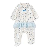 (チャックル) chuckle *スウィートガール*足付きベロア小花柄前開き長袖カバーオール アイボリー 70cm P2963-70-11