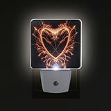 Alaza Valentines Day LED Night Light withスマートDusk to Dawnセンサー、Sparkler熱ハートプラグin Night Light Great Fo