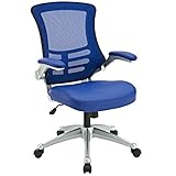 LexMod Attainment Office Chair with Blue Mesh Back and Leatherette Seat [並行輸入品]