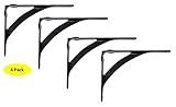 A29 Classic Iron Shelf Bracket, Black Powder Coat Finish, Set of 2 [並行輸入品]