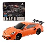RCスポーツレーシングドリフトカー、1/43スケール2.4G 15KM/HフルプロポーショナルRC電動ミニレーシングドリフトカーモデルライトキットとドリフトタイヤ付き(オレンジジャイロスコープRTRバージョン)。