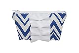 Caught Ya Lookin' Mother's Cosmetic Bag, Royal Chevron with White Trim by Caught Ya Lookin'