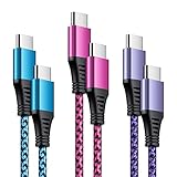 USB-C & USB-C 2.0 ケーブル 20W PD対応 3A急速充電 【1.8M/3本セット/3色】 TypeC 充電ケーブル 高速