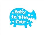 ノーブランド 青 カバ Baby in the car シール ステッカー デカール
