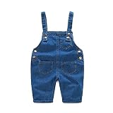 ベビー男の子女の子サスペンダーデニムポケットショーツとWesternスタイルポケットオーバーオール カラー: ブルー