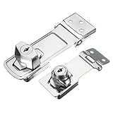 ILS - Locking Cylinder HASP Staple Garage Gate Door Lock Padlock with 2 Keys 75/105mm