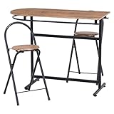 不二貿易 カウンターテーブル&amp;チェア 3点セット ブラウン ブラック 13899