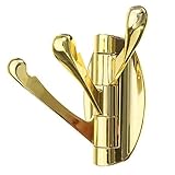 ゴールドトリプル旋回フックスイング折り畳みアーム壁マウント亜鉛合金服タオルハンガー