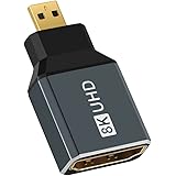 Twozoh 8K Micro HDMIアダプター (1個パック) 2.1 マイクロ HDMIオス-標準HDMIメスアダプター コンバーター 8K@60Hz 4K@144Hz 2K@240Hz 適格請求書発行可