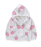 キッズ ラッシュガード シャツタイプ 子供用 男の子 女の子 長袖 可愛い図案 水着用 パーカー 紫外線カット エアコン冷え防止 80 90 100 110 120 cm (80cm, ピンクのアイス