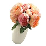 Prettyia 人工牡丹花　ウェディングブーケ　ラウンドブーケ　花嫁 ブライダル ブーケ 花束　造花　誕生日 プレゼント　全6色 - 3