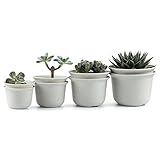 T4U プラスチック植木鉢 ラウンド 多肉植物 サボテン鉢 フラワーポット プランター容器 白 8個入り