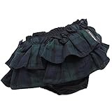 日本製 ベビー ブルマ スカート Wフリル プラチナムベイビー【黒無地×Wガーゼ タータンチェック】 (ブラックウォッチ)