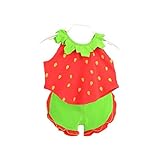 ノースリーブStrawberryベビースーツキッズ布、100 cm
