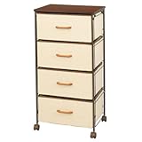 ドウシシャ(DOSHISHA) 組立簡単 布製 ファブリック ボックス チェスト 4段 幅45×奥行34.5×高さ93.5cm ナチュラル MFB45-4NA