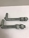 j-bolt亜鉛メッキwith 2ナットAttached 2 Pcパック5 / 8 " x 4 – 1 / 2 "