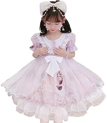 Amazon 0436 Marchen Rose フリル ロリータ ワンピース 天使 キッズ 半袖 女の子 子供服 保育園 幼稚園 小学生 可愛い おしゃれ おでかけ 姉妹コーデ リンクコーデ 春 夏 秋 110 1 130 140 ワンピース チュニック 通販