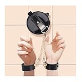 CHYG SMグッズ 手枷 拘束具 痛くない手錠 アダルトグッズ 女性 浴室用 吸盤手枷 sm プレイ グッズ 拘束具 調節可能 頑丈 束縛具 コスプレ拘束カフス コスプレ小道具 -黒
