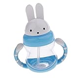 Baosity 全３色　カップ　赤ちゃん　ハンドル　ストロー　可愛い - 青い