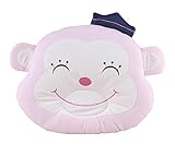 幼児ベビーアンチロールピロー幼児を防ぐフラットヘッド枕モンキーピンク