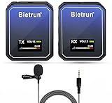 Bietrun ワイヤレスマイクシステム スマホとカメラ外付けマイク 軽量小型 外部/内蔵マイク スマホ/タブレット/カメラ/PC対応 送信