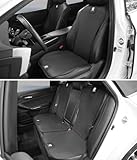 【RAV4 専用】車 シートカバー 新型 RAV4 ラブフォー アクセサリー 内装パーツ 、柔い レザー シートクッション 薄くて軽い 通気性に優れ、防汚座席カバー 運転席 助手席 後部座席 車 座布団 シートの換気と加熱機能は正常に動作 ブラック カー用品 便利グッズ(4枚 運転席+助手席用,RAV4適用)