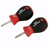 Wiha 31190 Stubby Slotted Screwdriver Set with 5/32 by 1-Inch and Stubby Phillips #1 by 1-Inch with 