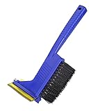 Qiilu 雪かき 車 除雪 雪対策 スノースクラッパー 軽量 小型 アイススクレーパー ブラシ付 緊急ハンマー付 　持ち運び便利　ブルー