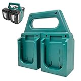 Zu-to-ra マキタ18V & 14.4V 用4スロットバッテリーホルダー | ポータブルで頑丈なマキタバッテリーケース - コンパクトなオーガナイザーで簡単に保管・持ち運びでき、工具バッグや作業現場に最適で、すぐに取り出せます。