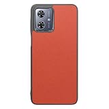 LOOF CASUAL-SHELL レザー 薄型 スマホケース for motorola moto g64 5G / g64y 5G 用 ケース カバー ストラップホール シンプル 耐衝撃 軽量 [オレンジ]