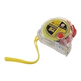 SODIAL(R) プラスチックハウジングセルフリトラクトメジャーテープルール5Mイエローオレンジクリア
