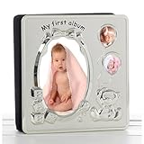 Deluxe Satin Silver Baby Photo Album - My First Album by The Photo Album Company