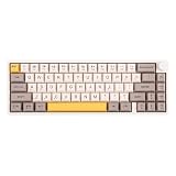 Feker IK65 VIA ゲーミングキーボード プログラマブル 2.4G/Bluetooth 5.0/USB-Cメカニカルキーボード 65%ホットスワップ対応 ガスケット マウント 消音フォームキット付き 音量調節ノブ 4000mAhバッテリー Win/Mac用RGB (White)