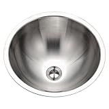 Houzer CRO-1620-1 Opus Series Conical Undermount Stainless Steel Lavatory Sink with Overflow [並行輸入品]