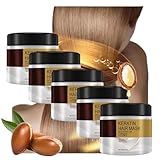 アルガンオイル コラーゲン ヘアマスク、ディープ コンディショナー、ディープ リペア コンディショニング ココナッツ オイル エッセンス ヘアマスク 乾燥ダメージ毛用コラーゲン ヘア トリートメント すべての髪質に対応 (5 PCS)