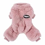 AmzBarley 犬の服 秋 冬 ロンパース シャツ パジャマ セーター フランネル ベルベット Dカン付き 犬 服 ロンパース 柔らかい 防寒 暖かい ふわふわ もこもこ つなぎ ドッグウェア フリース 犬服 小型犬 服 冬 ルームウェア お出かけ 散歩 抜け毛対策 小型犬 中型犬 犬服 猫服 ペット服