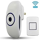 36音楽スマートホームワイヤレスDoorbellキットwith 1プラグイン受信機と1リモートボタン防水1000フィートでオペレーティング鳴ったと、4ボリュームレベル、LEDフラッシュ、ホワイト
