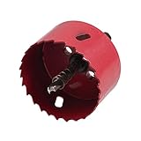 uxcell　ホルソー　カッター深さ38mm　レーキ歯　直径65mm　レッド　ブラック　メタル