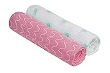 Lassig Baby Swaddle Burp Blankets Cloth Soft 100% Cotton Muslin Fabric Pre-Washed Multi-Layers, Summ