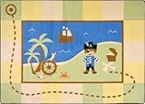 Joy Carpets Kid Essentials Active Play & Juvenile Lil' Pirate Rug, Multicolored, 7'8" x 10'9" [並行輸入品
