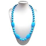 Lil' Jumbl Baby Teething Necklace | Organic Food Grade Silicone | BPA-Free (Blue) [並行輸入品]