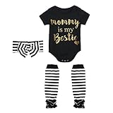 Domybestベビー服 新生児 ロンパースセット 可愛い　女の子　男の子　ボディスーツ カバーオール オーバーオール ストライプ柄　 ヘッドバンド+ロンパース+膝パッド３点セット 日常着　出産祝い　