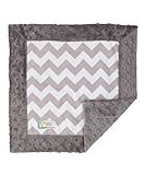 Baby LUXE Lovey/Security Blanket - Gray & White Chevron on Gray Minky by Polka Dot Moon