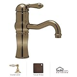 Rohl A3671LCTCB-2 Country Bath Acqui Single Lever Fixed Spout Deck Mount 9 Height Lavatory Faucet fo