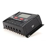 HQST 30A 多機能PWMソーラーチャージコントローラー USB出力ポート付き