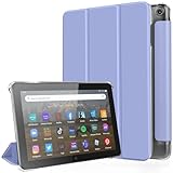 fire hd 8 ケース 2024/2022/2020 第12世代/第10世代 TiMOVO Fire HD 8/Fire HD 8 Plus カバー スタンドケース タブレット保護ケース オートスリープ機能 耐衝撃 傷つき防止 軽量 半透明 PUレーザー kindle fire hd 8 ケース fire hd 8 plus カバー ラベンダー