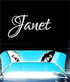 Janet女の子名前またはBoy名前部屋名前壁引用アートビニールデカールステッカー