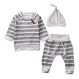 サクララ（Sakulala)　3点セット（上着＋パンツ+帽子） ベビー服　オールインワン 女の子 男の子 赤ちゃん服　幼児　子供服　丸首　7分袖　可愛いキッズ服　満月/出産祝い/プレゼント/運動会/旅